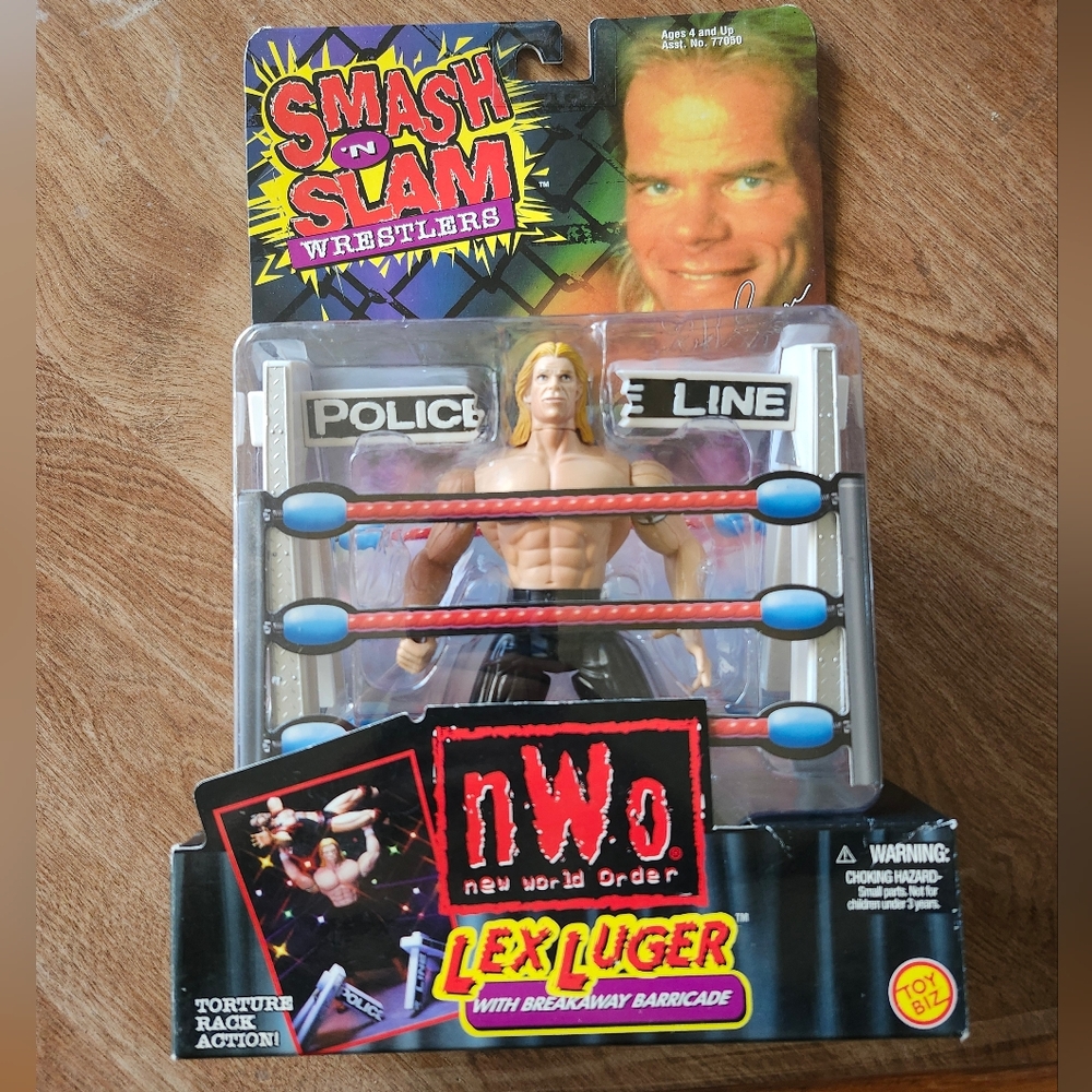1999 Lex Luger WCW NWO Toy Biz Smash 'N' Slam [Without Shirt] Figure